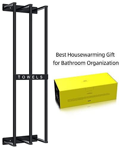 Towel Racks for Bathroom, 30 Inch Towel Rack for Rolled Towels, Wall Mounted Towel Rack for Small Bathroom, Modern Bath Towel Holder for Space Saving, Black - color: Black