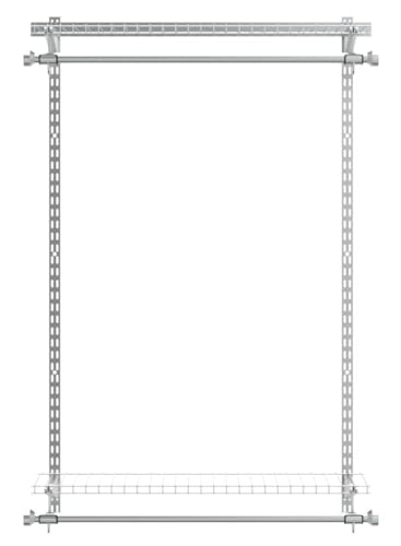 Rubbermaid Configurations Closet Shelves & Hanging Kit (2) 26" Shelves Titanium Custom Pantry Organizer and Storage/Clothes Rack for Home/Laundry/Bathroom/Mudroom/Pantry/Linen Closet