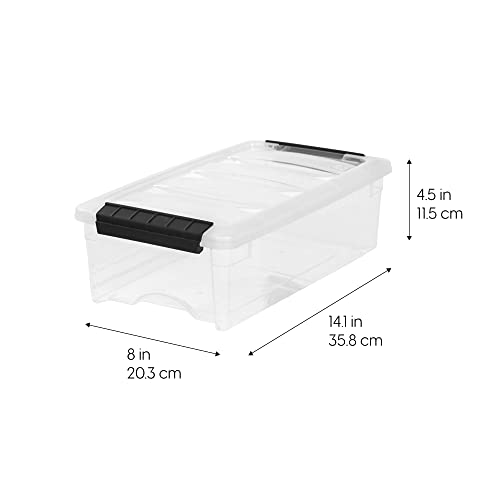 IRIS USA 6 Qt Stackable Plastic Storage Bins with Lids, 10 Pack - BPA-Free, Made in USA - See-Through Organizing Solution, Latches, Durable Nestable Containers, Secure Pull Handle - Clear - color: Clear, size: 6 Qt, style: 10 Pack