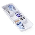 YouCopia DrawerFit Sliding Drawer Tray with Adjustable Dividers, Expandable Kitchen Storage Organizer, Speckled White - style: Tray