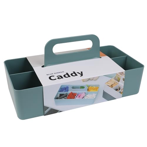 BLUE GINKGO Stackable Organizer Caddy – Korean-Made Portable Tote for Bathroom, Office, Crafts, or School Supplies (Long Rectangle, Green) - color: GREEN, size: Long Rectangle
