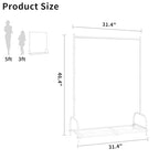Kids Clothing Rack, Small Clothes Shelf with Metal Storage Shelf, Kids Dress Up Storage Rack, (White) - color: White