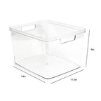 Isaac Jacobs 2-Pack Extra-Large Clear Storage Bins (11.5” L x 14” W x 9” H) w/Cutout Handles, Plastic Organizer for Home, for Kitchen, Fridge, Pantry, BPA Free, Food Safe (2-Pack, Extra-Large) - size: Extra-Large