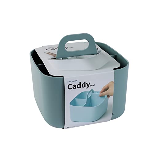 BLUE GINKGO Small Stackable Organizer Caddy – Korean-Made Portable Tote for Bathroom, Office, Crafts, or School Supplies (Square, Green) - color: GREEN, size: Square