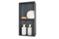 No Tile Ready Gunmetal Shower Niche,Stainless Steel Shower Wall Niche Inserts(Gery, 24 * 12 in) - color: Grey, size: 24 * 12 in