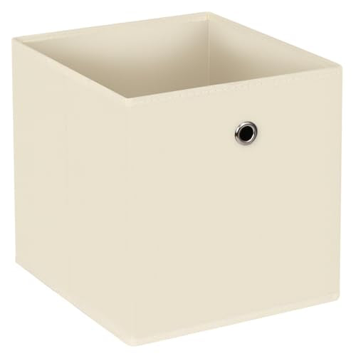 Fabric Cubes Storage Containers ,11 Inch Cloth Storage Cube Foldable Storage Bins Cubes Organizer Baskets with Handles for Shelf,Closet,Nursery,Set of 1,(Creamy-White) - color: Creamy-White, size: 1 pack