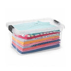Superio Small Clear Plastic Storage Bin with Lid, 11 Qt, Non-Toxic, BPA Free, Odor Free, Organizer Storage Box, Stackable Plastic Tote for Home, Garage, School, and Office - size: 14.15" x 10" x 6.5"