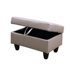 Ottoman Storage Ottoman Bench Faux Leather Footrest Footstool with Hinged Lid for Living Room, Bedroom, Entryway, Latte, 28.5"X19"X17.5" - color: Latte