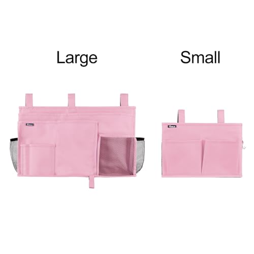 Surblue Caddy Hanging Organizer Bedside Storage Bag for Bunk and Hospital Beds, Pink, Small - color: Pink, size: Small