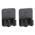 uxcell 2pcs Mop Broom Holder Wall Mount, 304 Stainless Steel Mop Holder Self Adhesive Broom Hanger with Screws, Suitable for Bathroom, Laundry Room, Black - color: Black
