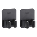 uxcell 2pcs Mop Broom Holder Wall Mount, 304 Stainless Steel Mop Holder Self Adhesive Broom Hanger with Screws, Suitable for Bathroom, Laundry Room, Black - color: Black