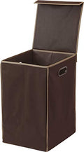 Simple Houseware Foldable Laundry Hamper Basket with Lid, Brown - color: Bronze