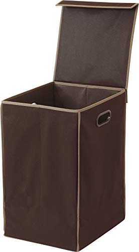 Simple Houseware Foldable Laundry Hamper Basket with Lid, Brown - color: Bronze
