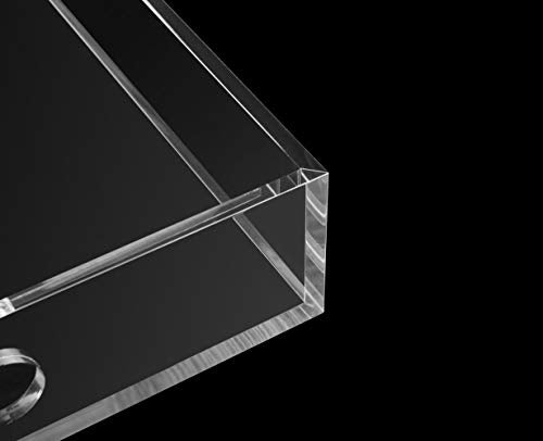 Clear Sturdy Acrylic Serving Tray with Handles-10x15Inch-Serving Coffee,Appetizer,Breakfast,Butler-Kitchen Countertop Tray-Makeup Drawer Organizer-Vanity Table Tray-Ottoman Tray-Decorative Tray - color: Clear, size: 15" x 10" x 2"