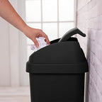 Sterilite Wastebasket SWINGTOP BLK 13GA 10899004