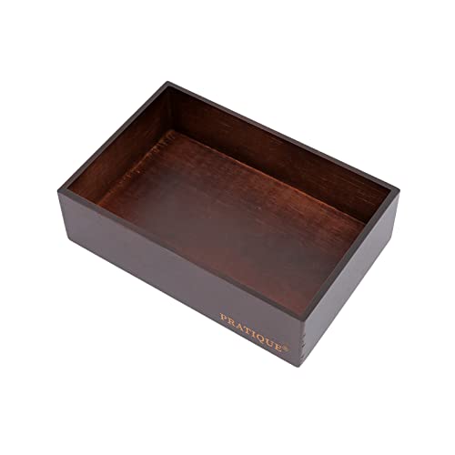 PRATIQUE Bamboo Drawer Organizer - Kitchen Utensil Organizer Silverware Tray Cutlery Holder，Office Desk Supplies and Accessories,8.9 * 5.9 * 2.6,Nut-brown - color: Nut-brown, size: 8.9*5.9*2.6 inch