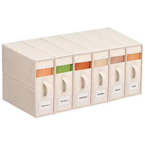 6Pack Linen Sheet Organizers and Storage - King/Queen Size Sheet Storage Organizer with Window, Foldable & Dustproof Sheet Organizer for Linen Closet for Summer Blankets & Sheet Sets,Off-white - color: Off-White, size: 6 Pack
