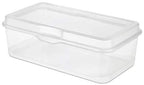 Sterilite Large FlipTop, Stackable Small Storage Bin with Hinging Lid, Plastic Container to Organize Desk at Home, Classroom, Office, Clear, 1-Pack - size: 1.5 Cubic Feet, style: 1 Pack
