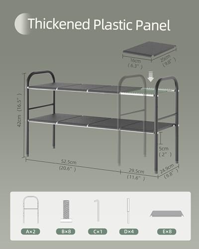 NETEL 2 Pack Under Sink Organizers and Storage,Expandable Under Cabinet Organizer Shelf with 8 Removable Panels,Expandable Shelf for Cupboard,Kitchen,Bathroom,Shoe Storage Rack - size: 8 Panels-2 Pack