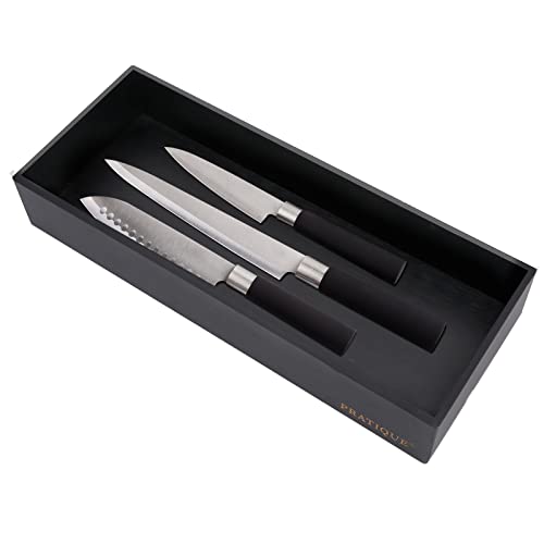 PRATIQUE Bamboo Drawer Organizer - Kitchen Utensil Organizer Silverware Tray Cutlery Holder，Office Desk Supplies and Accessories,15 * 5.9 * 2.6,Black - color: Black, size: 15*5.9*2.6 inch