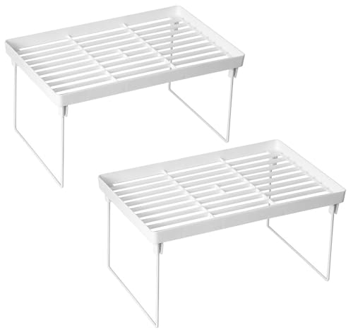 2 Pack Storage Rack, White Leakage Shelf for Placing Cups, Tissue, Seasoning (large)