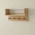 Entrance Coat Rack ，Coat Hooks, Wall-Mounted Wooden Hook Rack, Wall-Mounted Shelves are Very Suitable (Oak Color Finish-B-1) - style: Oak color finish-B-1