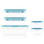 Snapware Plastic Total Solution 5-Pack (Mixed Sizes) Food Storage Containers Set, Leakproof & Airtight Plastic Locking Lids Rectangular Tupperware, BPA-Free Lids, Microwave Dishwasher Freezer Safe - size: 5 Pack, style: Mixed Sizes