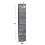 Household Essentials 20-Pocket Closet Shoe File, Durable Polyester Linen Plastic, Holds 10 Pairs of Shoes, Individual Storage, Single Hook System - color: Graphite