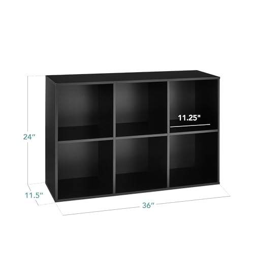 Best Choice Products 6-Cube Storage Organizer, 11in Shelf Opening, Bookcase, Display Shelf, Customizable w/ 3 Removable Back Panels – Black - color: Black, size: 6-Cube, 11in Shelf Opening