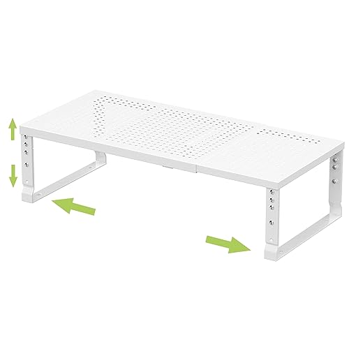 Jojocross Expandable Adjustable Stackable Kitchen Organizer, Spice Rack,Metal Pantry Storage Shelves Racks,Counter Shelf for Cabinets, Countertop, Cupboard (1 Pack/Large/White) - color: 1 Pack/White, size: 10.24"D x 16.6"~26.5"W x 6.1"/7.5"H