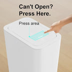 N. NETDOT 3 Pack 10L / 2.6 Gallon Small Trash Can with Lid, Bathroom Garbage Can with Pop-Up Lid, Waste Basket for Bathroom, Kitchen, Bedroom, Powder Room, Craft Room, Office, College (Off White) - color: Off White