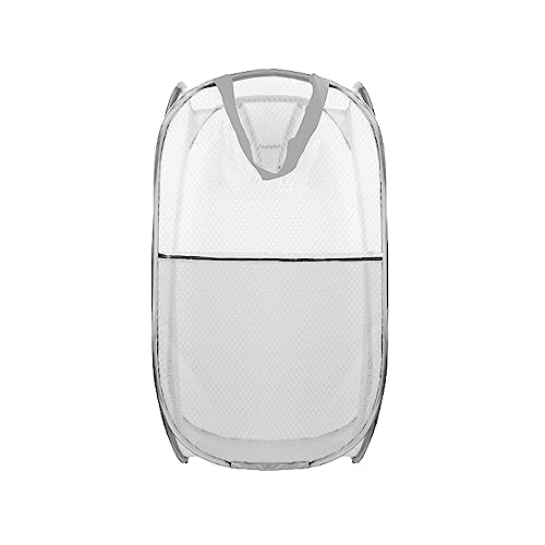 Collapsible Pop Up Laundry Hamper, Extra Large Mesh Foldable Laundry Basket, 28" x 16" x 16" (Grey) - color: 1P Grey