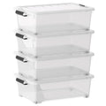 20 Quart Plastic Under Bed Storage Containers, Latching Storage Boxes with Wheels, Clear Under Bed Storage Bins, 4 Pack - size: 20 Quart