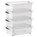 20 Quart Plastic Under Bed Storage Containers, Latching Storage Boxes with Wheels, Clear Under Bed Storage Bins, 4 Pack - size: 20 Quart