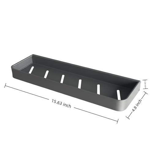 Bathroom Shelf with Towel Bar，Wall-Mounted Shower Storage Rack, 15.75 -Inch Suitable for bathrooms, Kitchens and Toilets，No Drill Bathroom Shelf