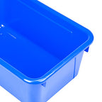 Storex Small Cubby Bins – Plastic Storage Containers for Classroom with Non-Snap Lid, 12.2 x 7.8 x 5.1 inches, Blue,(62408U05C) (Pack of 5) - color: Blue, style: Bin with Cover