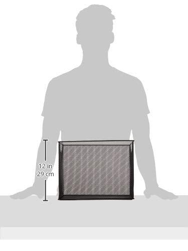 U Brands Desktop Hanging File Organizer, Black Mesh Metal, Letter Size, Steel Wire Document & Folder Organizer for Office Desk, Home, Classroom - size: Letter