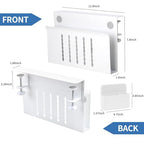 Desk Side Storage, Desk Laptop Holder with Magnetic Pen Holder, No Drill Desk Side Organizer for Office and Home Fits Flat Edge 0.3" to 2.3" - color: White
