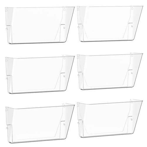 Gawerk Clear Acrylic Single Pocket, Plastic Hanging Wall Mount File Holder for Office Home (Clear, 6 Pack) - color: Clear, size: 6 Pack
