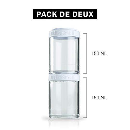 BlenderBottle GoStak Twist n' Lock Storage Jars, 150cc 2-Pak, Red - color: White, size: 150cc (Pack of 2)