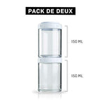 BlenderBottle GoStak Twist n' Lock Storage Jars, 150cc 2-Pak, Red - color: White, size: 150cc (Pack of 2)