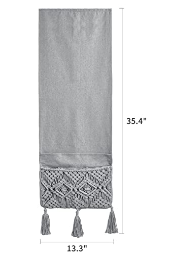 Mkono Macrame Couch Organizer Remote Control Caddy Sofa Armrest Armchair Bedside Storage Holder Bag for TV Remote, Magazine, Books, Cell Phone, iPad, Boho Living Room Home Dorm Decor, Grey - color: Grey, size: Medium