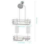 HapiRm Hanging Shower Caddy Organizer - Bathroom Organizer with 12 Hooks and Soap Holder, Rustproof Shower Shelf over Shower Head - Brushed Nickel - color: Brushed Nickel