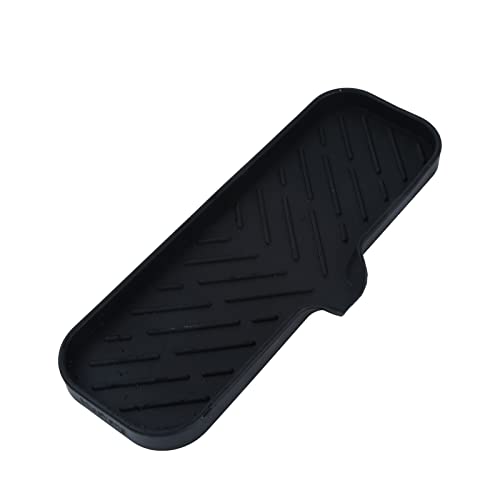 MicoYang Silicone Bathroom Soap Dishes with Drain Spout-Bathroom and Kitchen Sink Organizer,Sponge Holder,Dish Soap Tray,Perfect for Dispenser,Scrubber,Bottle,Cup on Sink or Counter-Black 12"×4" - color: Black, size: L(12"×4")