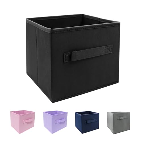 EBIGIC Black Storage Bins 9.0"x7.5"x7.5" Small Size Fabirc Foldable Closet Toy Organizer Collapsible Cloth - color: Black 1Pack, size: 9”x 7.5”x 7.5”