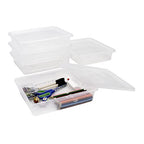Storex Letter Size Deep Storage Tray – Organizer Bin for Classroom, Office and Home, Transparent, 5-Pack (62566U05C)
