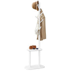 VASAGLE Coat Rack, Free Standing Coat Stand, Hall Coat Tree with 8 Hooks and Storage Shelf, 67.2 Inch Tall, for Coats, Hats, Bags, for Entryway, Hallway, Bedroom, Cloud White URCR040W01 - color: Cloud White, style: rectangular tray