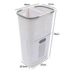 Laundry Basket Organizer Storage Shelf with Frame and Baskets Storage Drawers Unit,Laundry Towel Hamper Cabinet Tower One Part Compartment Sorter Basket(2-Tier,With Wheels) - style: 2-Tier,With Wheels