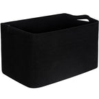 MINTWOOD Design 22in Extra Large Blanket Basket Holder Living Room, Rectangle Rope Woven Storage Basket with Handles for Laundry, Pool Towels, and Shoes, Dog Toy Organizer Bin Box, Full Black - color: Full Black
