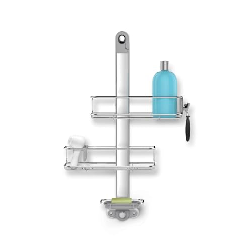 simplehuman Adjustable Shower Caddy, Stainless Steel and Anodized Aluminum - style: Medium